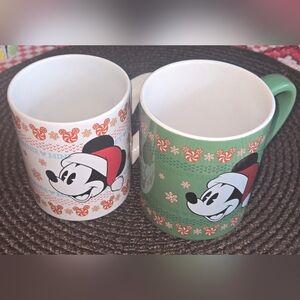 Disney Mickey Mouse Holiday Mug Set - Green and White